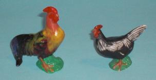 Hahn und schwarzes Huhn